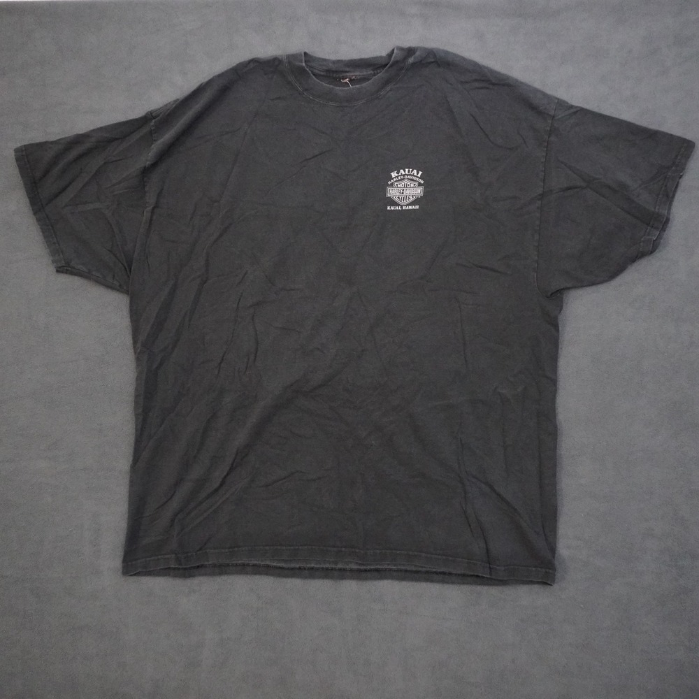 Harley Davidson T Shirt Mens 2XL Black Kauai Hawaii Genuine Graphic Tee 2005